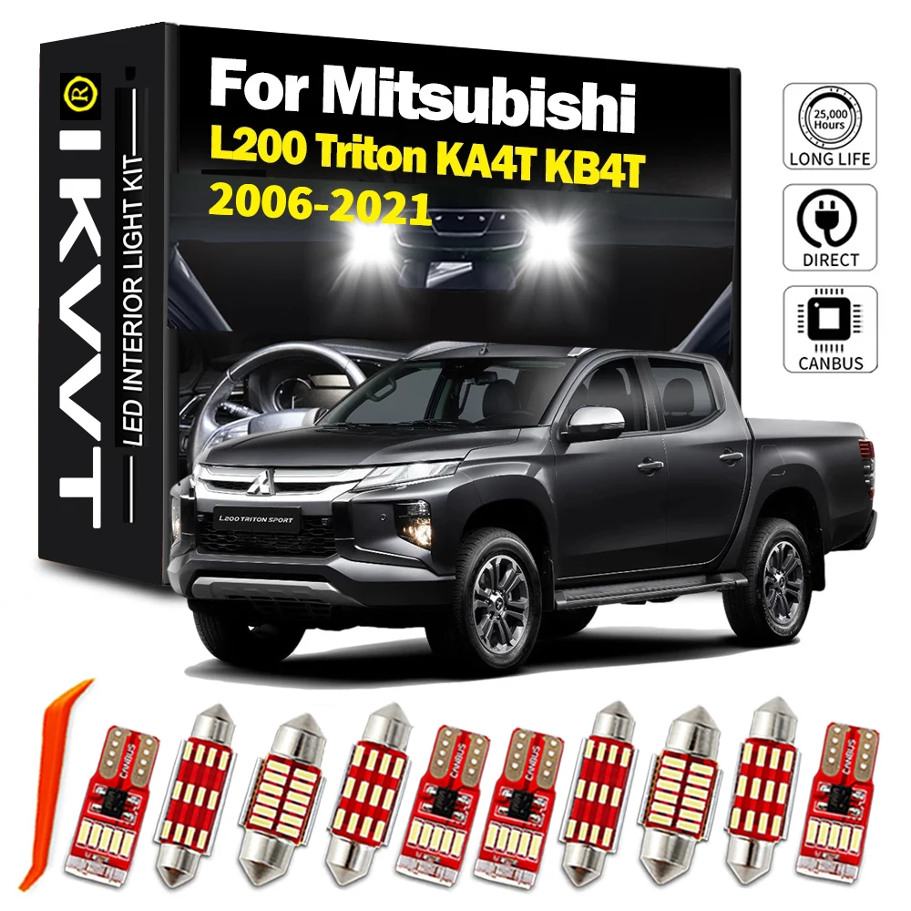 IKVVT 11Pcs Canbus LED Interior Map Light Kit For Mitsubishi L200 Triton KA4T KB4T 2006-2016 2017 2018 2019 2020 2021 Car Bulbs