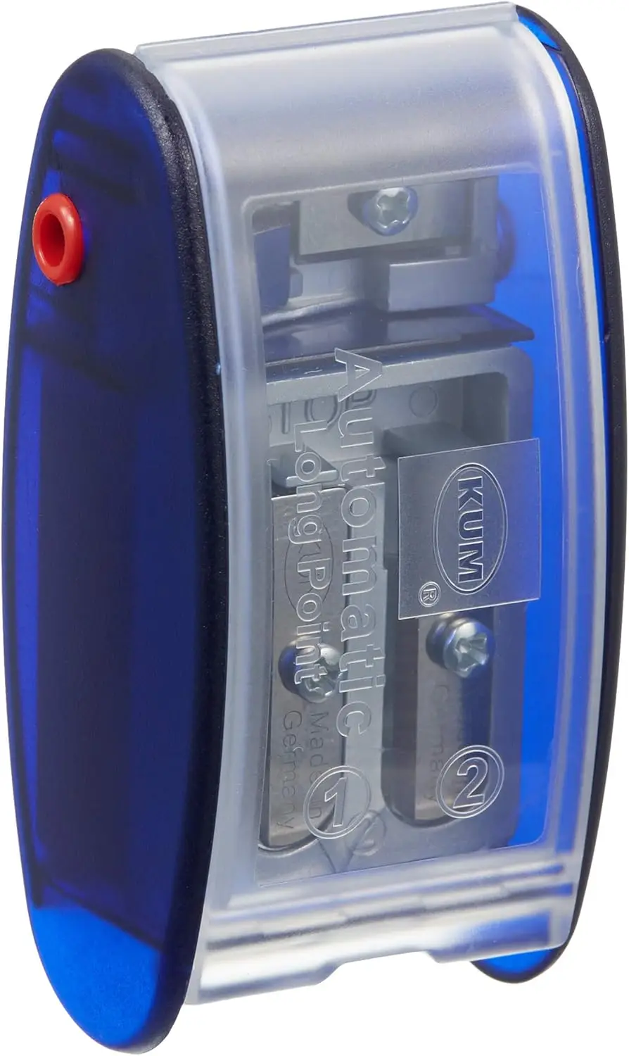 

Точилка для карандашей Long Point с 2 запасными лезвиями, заточивает за 2 шага для грифелей 2 мм и 3,2 мм, компактный синий дизайн