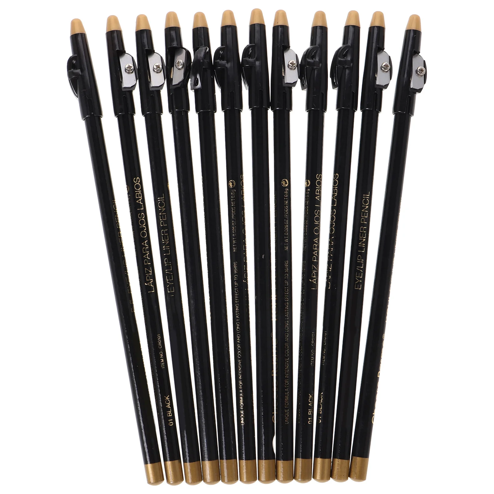

12Pcs Waterproof Eyebrow Pencil Portable Dual Use Eyeliner Matte Finish Builtin Sharpener Brow Pencil for Women Makeup