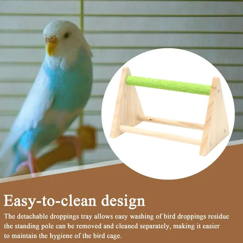 

Bird Perch Wooden Bird Training Accessories Triangle Perch Playground For Parakeet Canary Cockatiel Finch Training Toy For