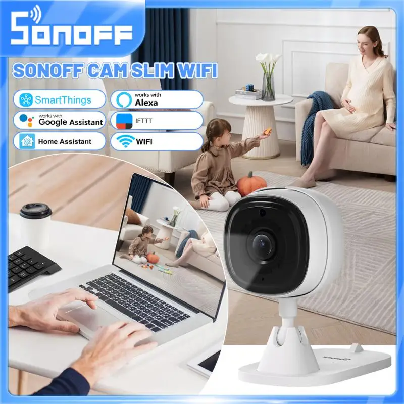 

SONOFF CAM Slim WiFi Wireless IP Security Camera Cloud Storage Two-Way Audio Motion Detection IR Night Vision Security Camera