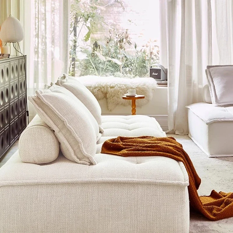 Removable and washable Piedmont tofu sofa square fabric small apartment minimalist module combination