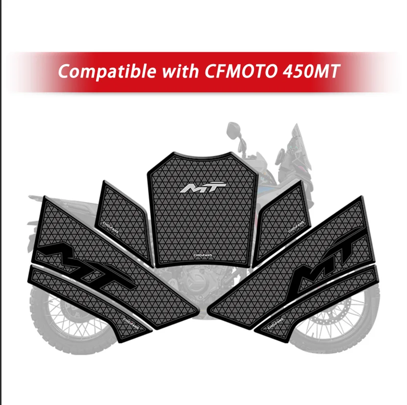 For CFMOTO 450MT 450 MT Motorcycle Accessories Rubber Gas Tank Decoration And Protection Thicken Decals Fuel Tank Stickers Kits