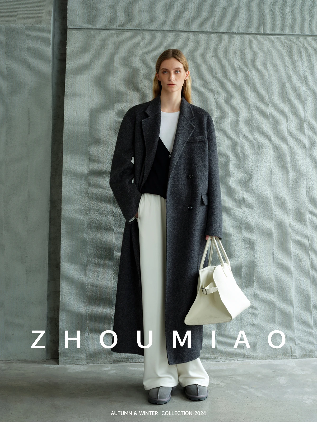 Allingentle Grauer langer Damen-Blazer aus Wolle, elegante lange Jacke für Party, Büro, tägliche Outfits, individuell anpassbar