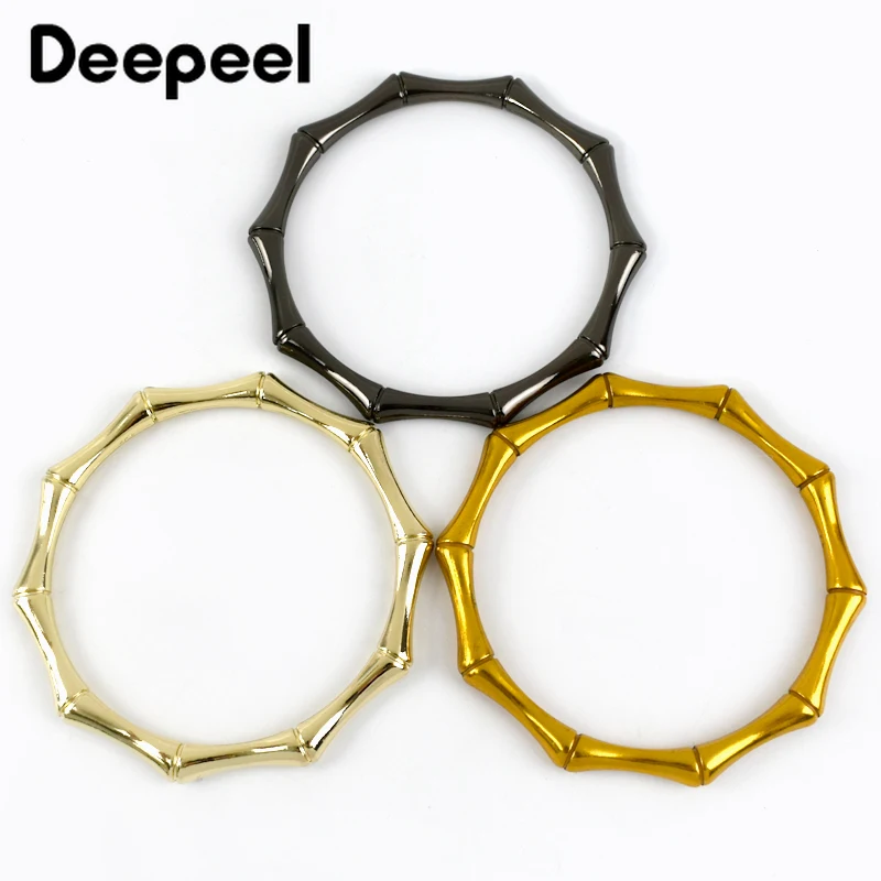 2Pcs Round Metal Bag Handles for Women Fashion Ring Handle Making Bags DIY Purse Frame Sewing Brackets Hardware Accessories