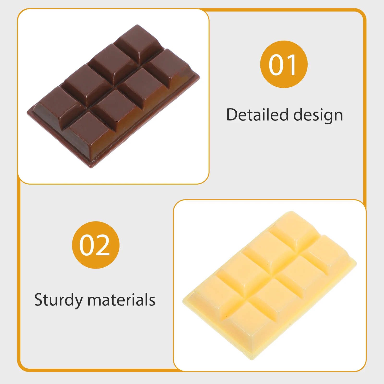 6 قطع من ديكور الشوكولاتة المحاكاة ذات اللون الكلاسيكي والشوكولاتة المزيفة لعرض كعكة المعجنات والديكور الاستئناف البصري