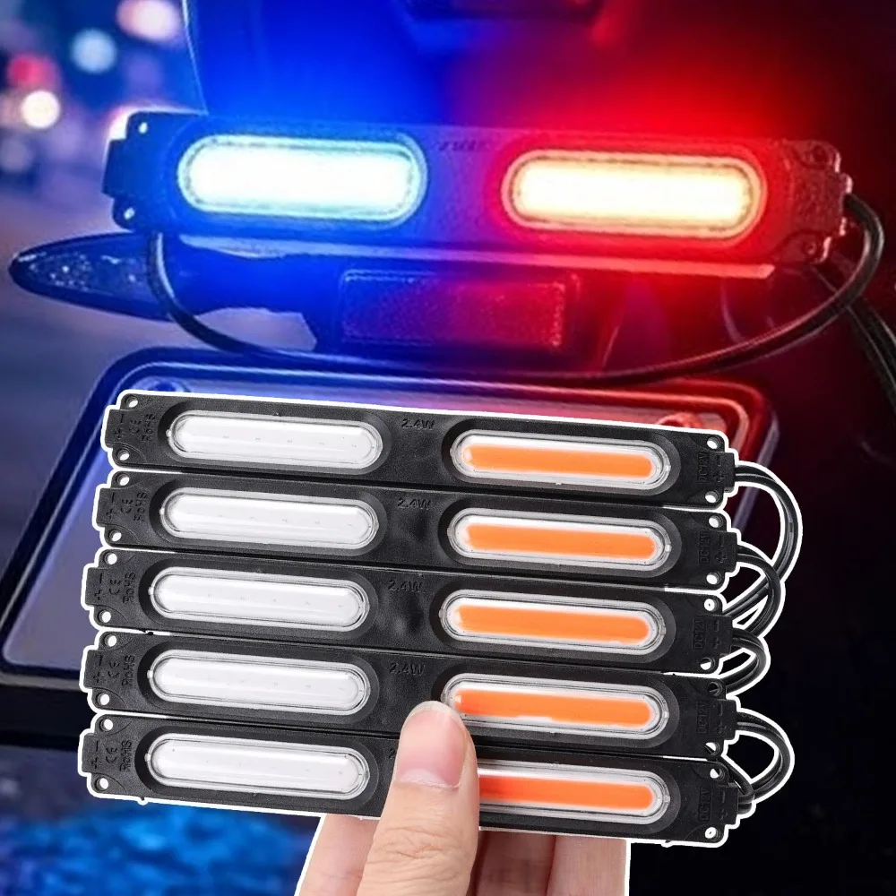 Motorcycle LED COB Strobe Warning Light 12/24V IP65 Waterproof Running Brake Turn Signal Flash Indicator Safety Lamp Universal