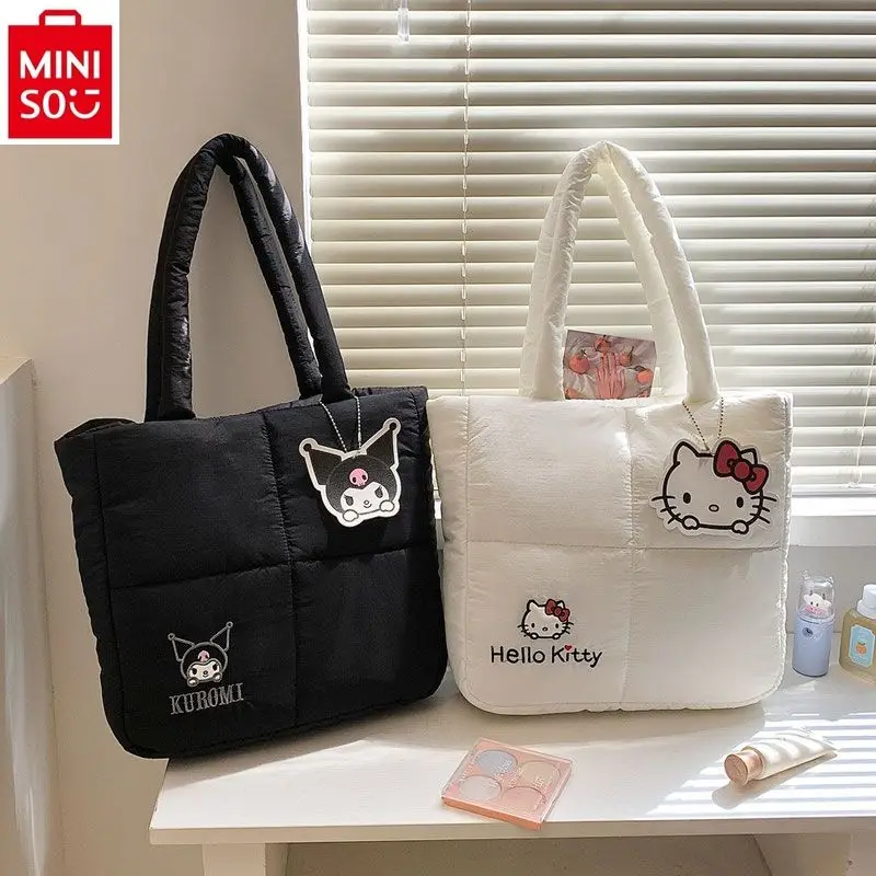 MINISO Sanrio Cartoon Kuromi Kitty Shoulder Bag Casual Versatile Lightweight Handheld Student Storage Backpack