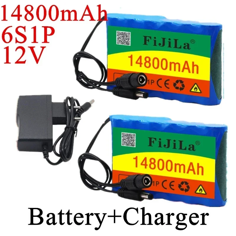 

100% Original Large Capacity 6S1P 12V 14800mAh Portable Rechargeable Lithium Ion Battery CCTV Camera with Charger,Protection