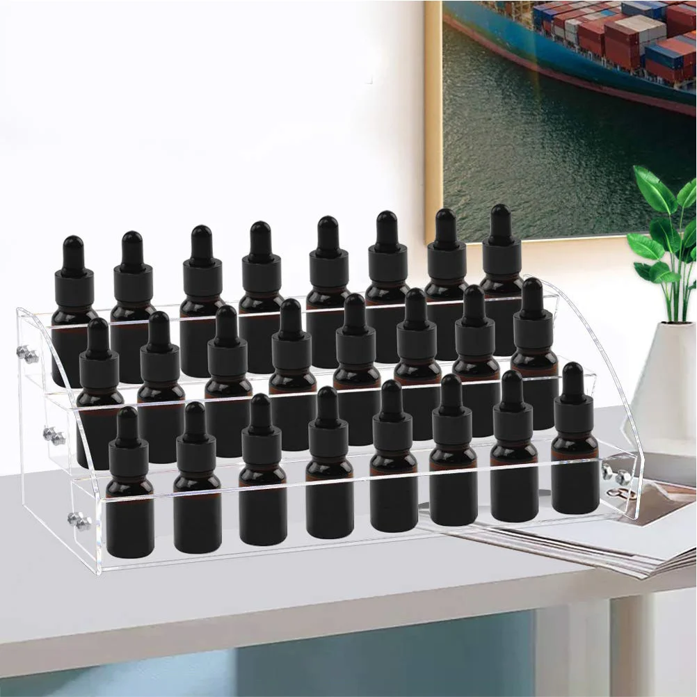 

Multi Layer Nail Polish Display Rack Clear Lipstick Holder Stable Essential Oils Organizer Desktop Stand Nail Polish Organizer
