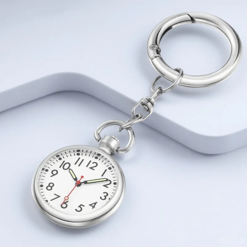 

Nurse Watch Keychain Luminous Pointer Quartz Movement Portable Pocket Watch For Nurses Doctors Medical Staff Fob Timepiece