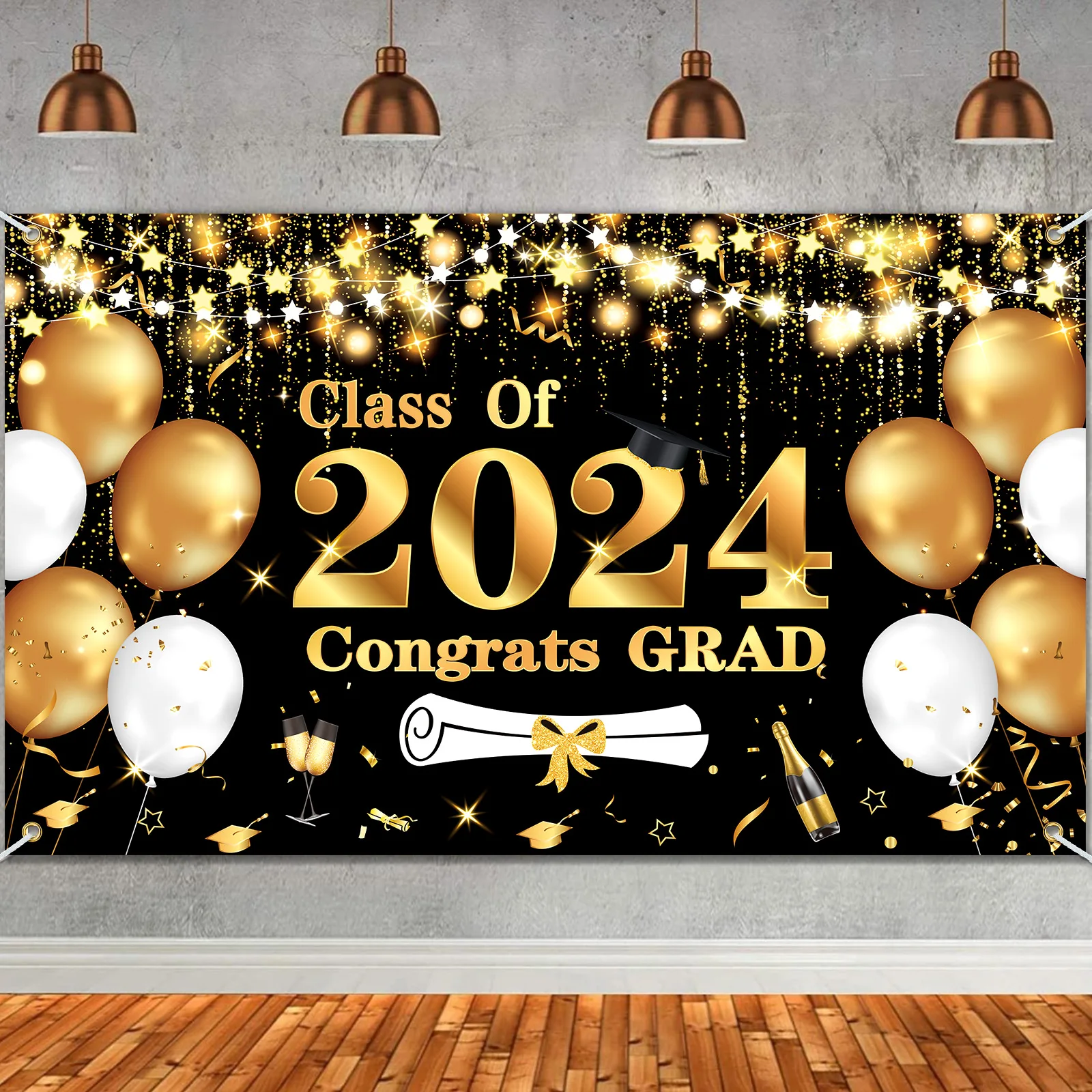 New graduation season banner ceremony decoration background decorative flag 180-110cm graduation season background cloth