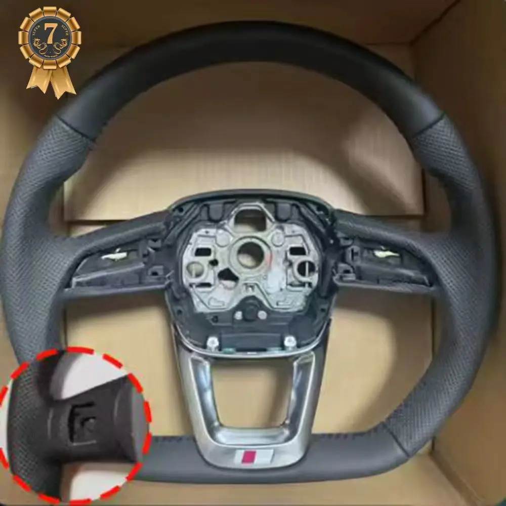 Platte bodem voor Audi Q3 multifunctionele geperforeerde lederen RS/S logo stuurwielbasis