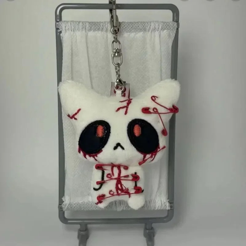 Halloween Horror Plush Keychain Creepy Bloody Monster Doll Goth Bag Charm Scary Accessories for Backpack Cosplay Party Decor