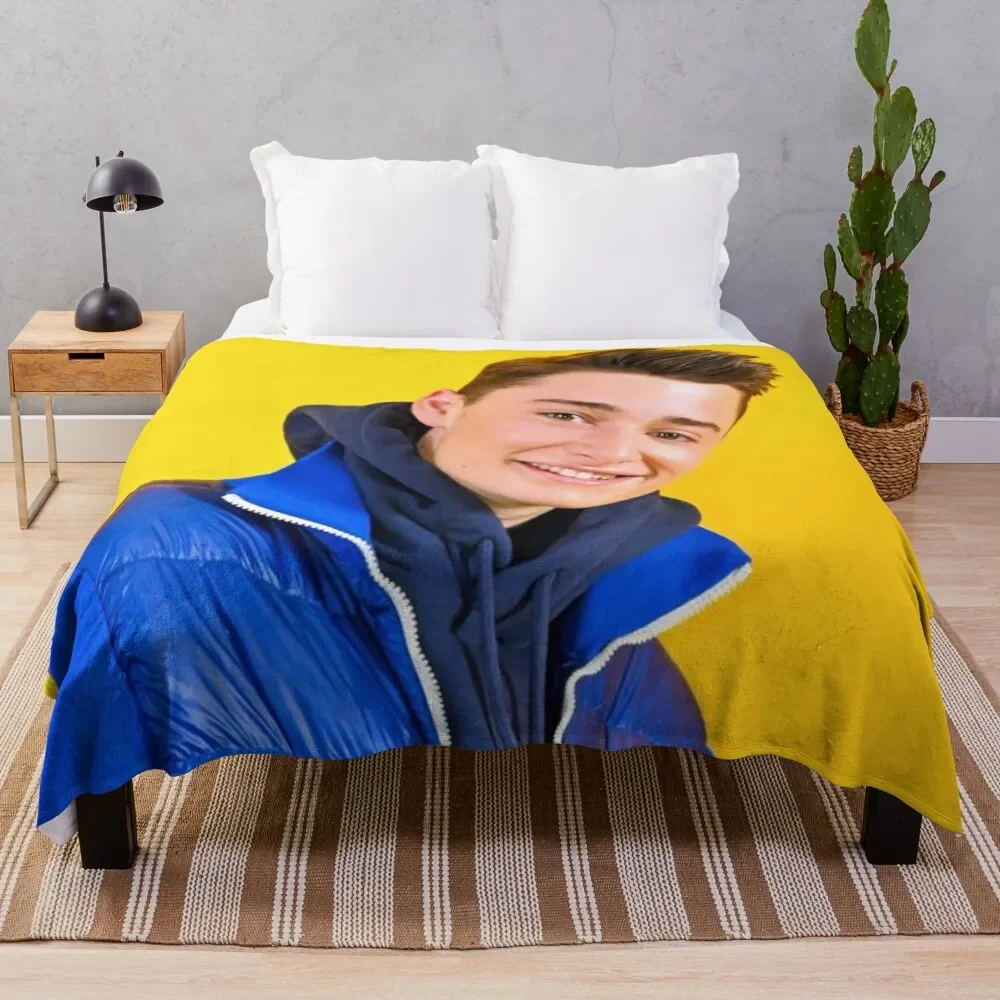 Noah Schnapp Blue Jacket Throw Blanket Multi Purpose Soft Warm Blanket for Home Travel