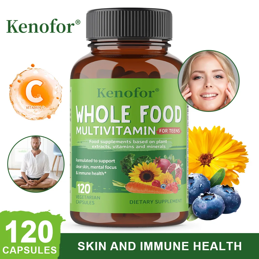 

Whole Food Multivitamin Capsules, Support Daily Body Defense, Nutrient Metabolism, Hair Skin Nail & Cardiovascular Wellness