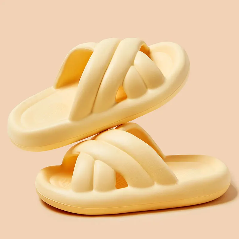 Women Thick Sole Slippers Men Summer Beach Slides Cloud Shoes Bathroom Anti-Slip Home Slipper Soft Sandals Fashion Flip-Flops