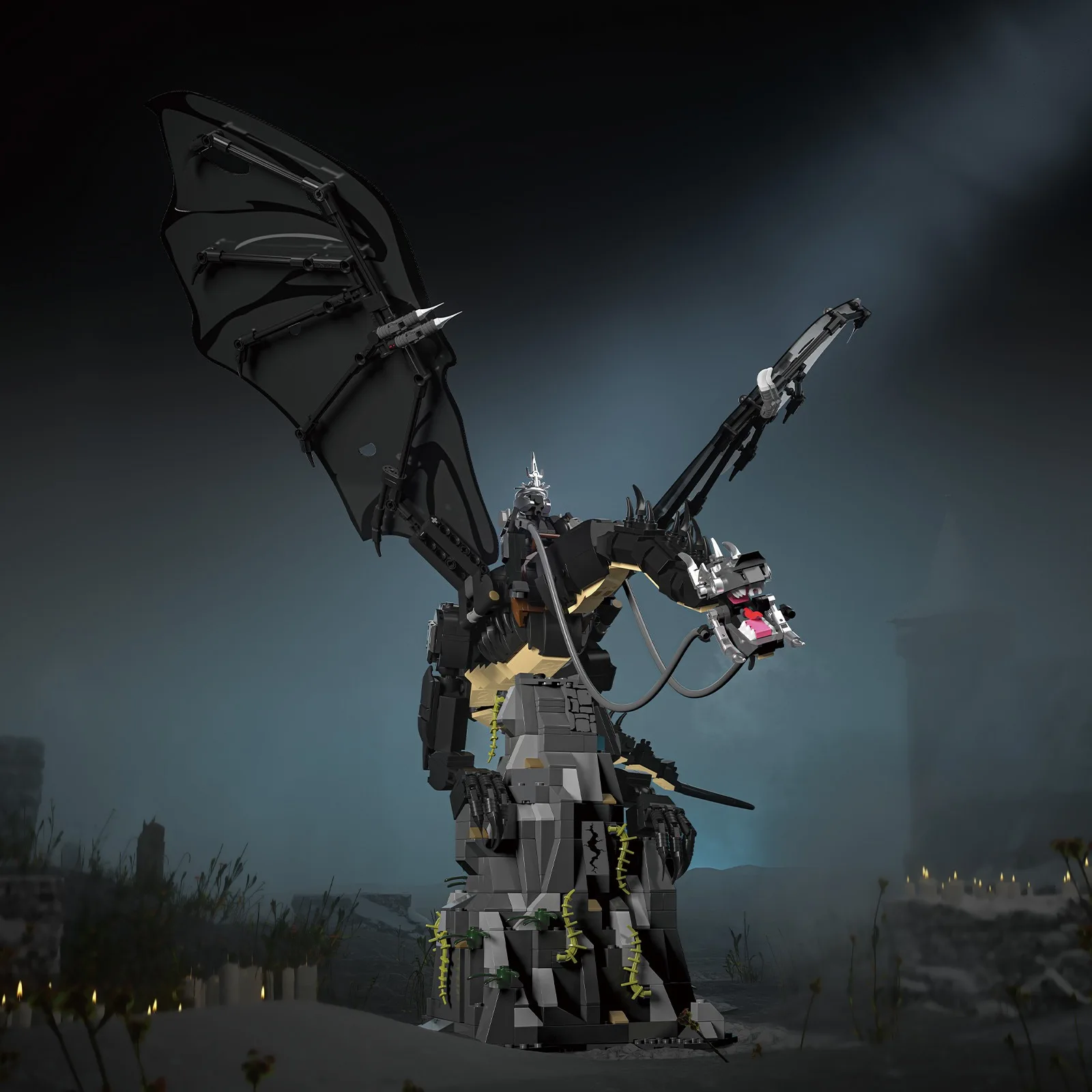 MOC حلقات سقط الوحش اللبنات UCS الإبداعية عرض نموذج لوردز الدائري الروبوت شبح الشر الطوب لتقوم بها بنفسك تجميع لعبة هدية