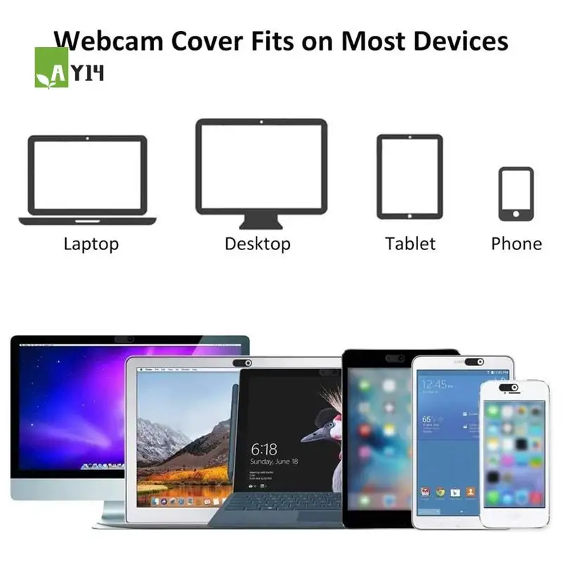 AY14 -Webcam Cover, 12-Pack Ultra Thin Design Web Camera Cover Slide For Laptop, PC, , Imac, Computer, Ipad, Pro- Black
