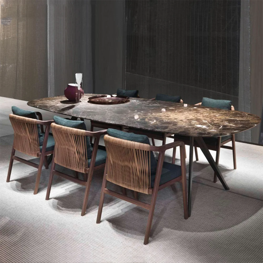 

Outdoor sofa furniture model room solid wood rattan chair designer villa new Chinese living room rattan small sofa combination