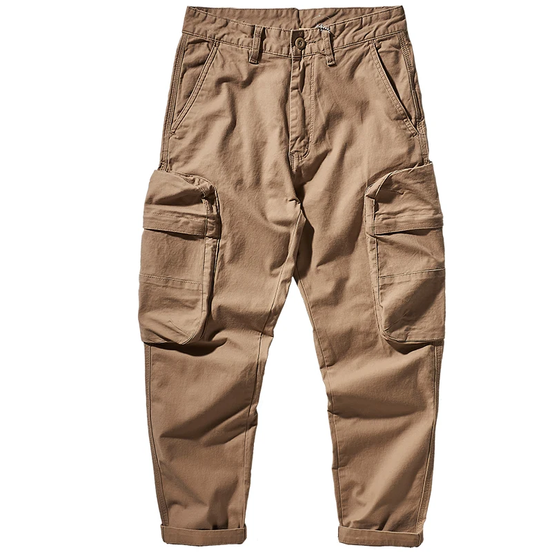 Heavyweight n-style thickened straight-leg stretch baggy overalls outdoor slacks multi-pocket trousers