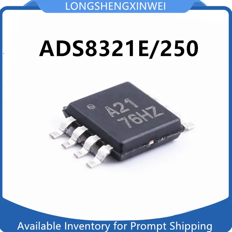 1PCS ADS8321E/250 ADS8321EB New MSOP-8 Packaged Original Analog-to-digital Converter IC Chip Silk Screen A21 in Stock