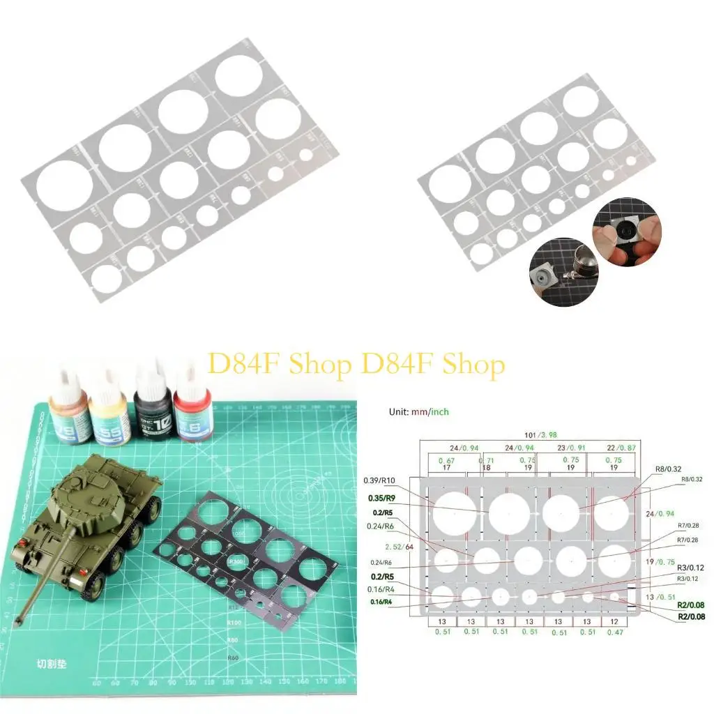 D84F Model Sprayer Masking Paint Stencil Template for Tank Wheel & Tires Model Toy