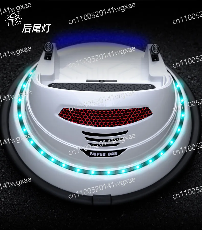 Rechargeable Electric Drift Bumper Car Remote Control Ride On Flying Saucer Kart, 360° Rotating Indoor Parent-Child Vehicle