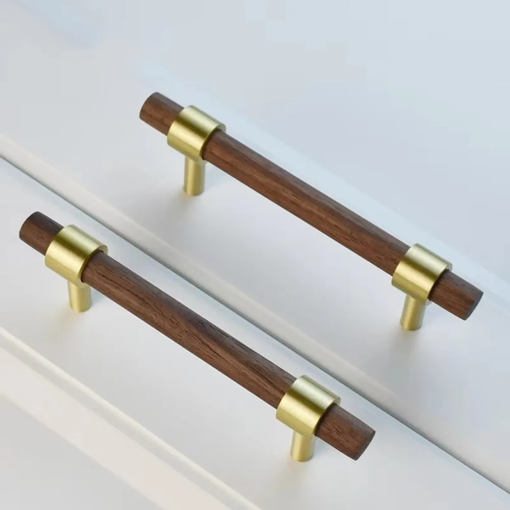 Luxury Cabinet Door Pulls Brass Wood Combination Nordic Style Furniture Knobs Vintage Drawer Handles