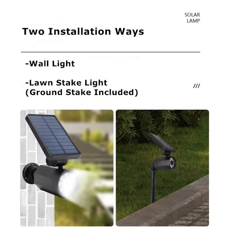 Afbeelding 5: Dummy Camera 8LED Waterdichte Solar Spot Light Solar Landscape Light Verstelbare Auto Aan/Uit Muurbeveiligingsverlichting voor tuin