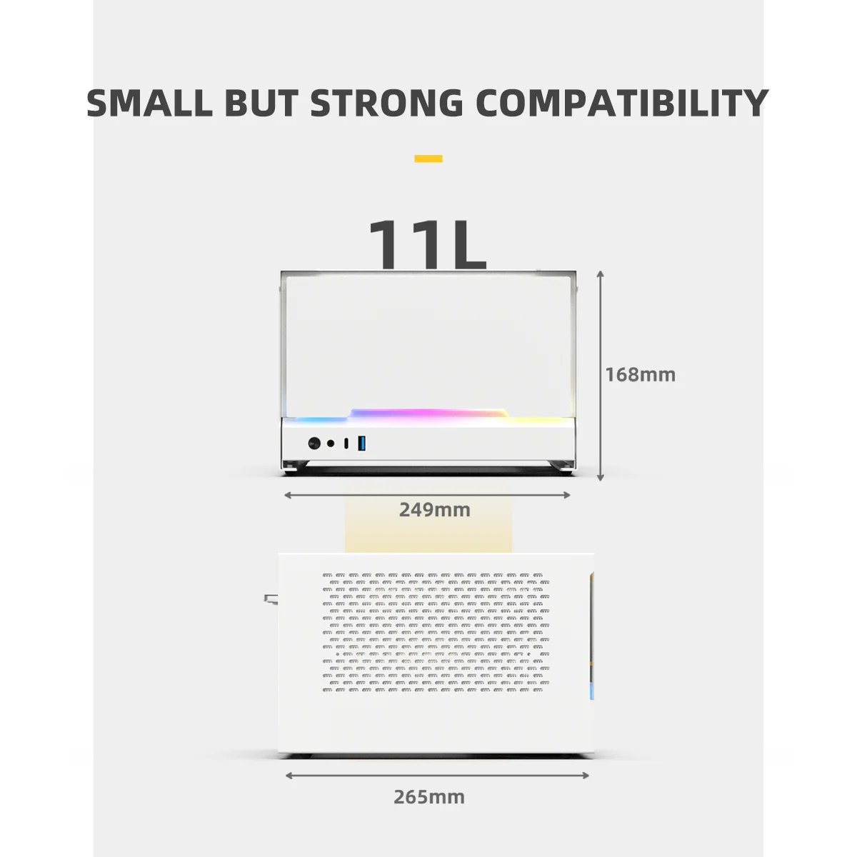 E24T Energy_11L Desktop-class Mini-ITX Case  255mm GPU Straight-in Aluminum Portable A4 Chassis