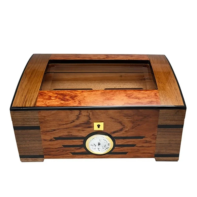 

Humidor, Cedar Wood Patchwork Painting Window Humidor, Moisturizer