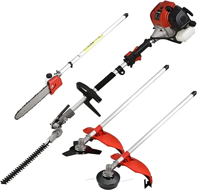 

4 in 1 Trimming Tool 52cc 2-Stroke Engine Garden Tool System with Hedge and String Trimmer, Gas Pole Saw, Brush Cutter