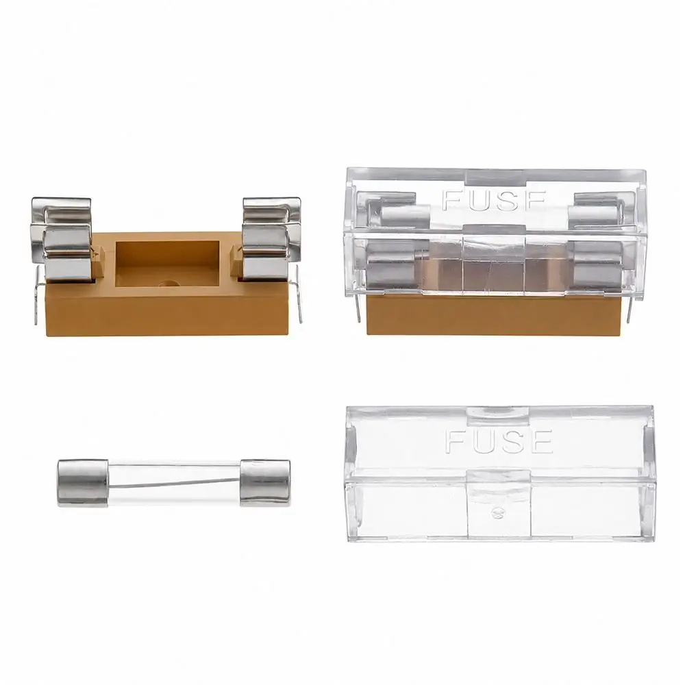 10Pcs/Set 5x20mm 6x30mm Glass Fuse Holder AC250V 6A 10A Transparent Fuse Holder High Breaking Capacity Panel Mount Fuse Base