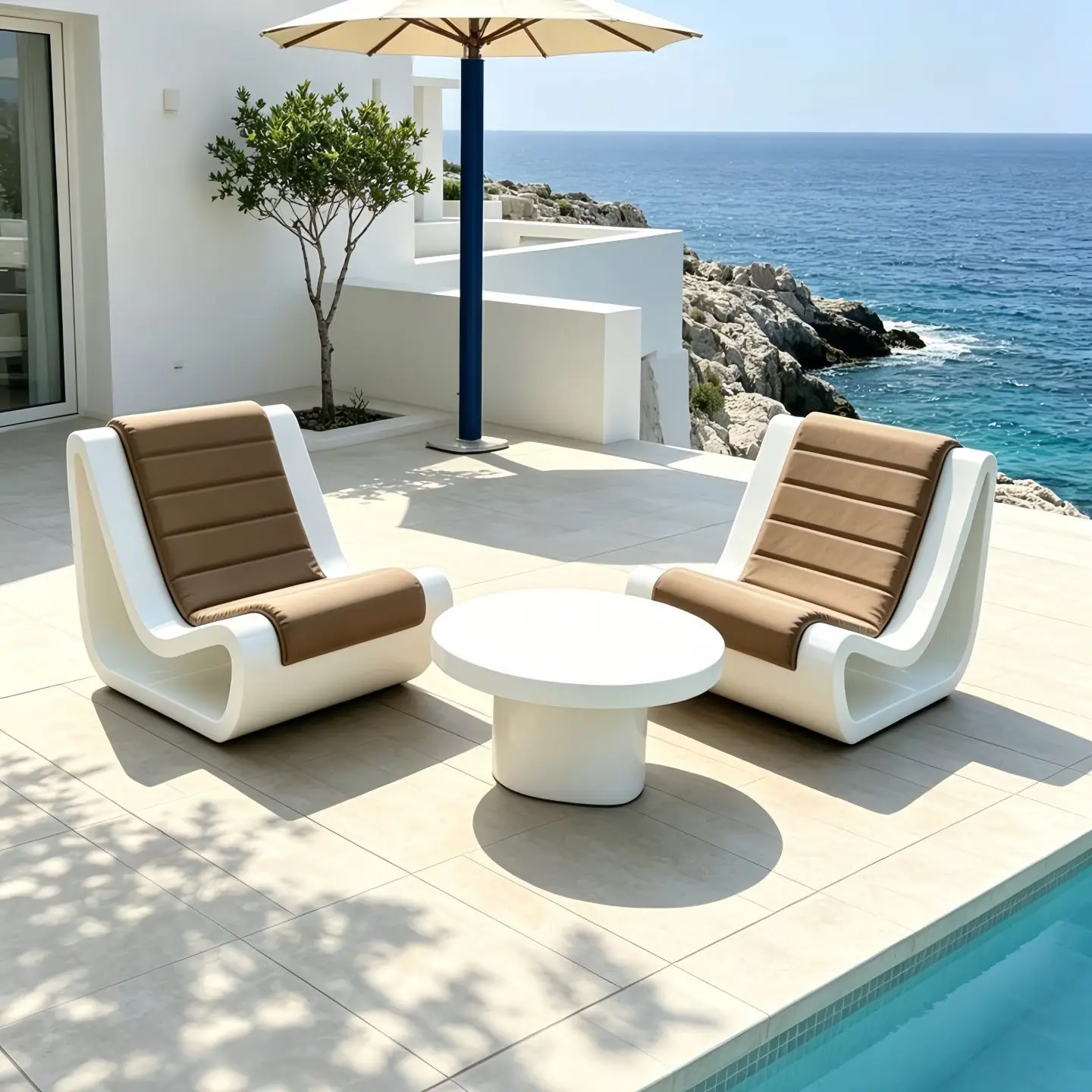 Outdoor aluminum alloy sofa, waterproof and sunscreen, creative special-shaped, garden sofa, outdoor furniture
