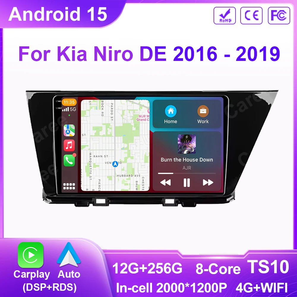 

Android Auto For Kia Niro DE 2016 - 2019 Car Radio Multimedia Video Player Navigation GPS Wireless Carplay 4G WIFI No 2din DVD