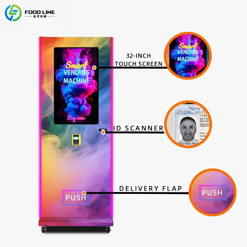 Customized Modern Design Adult Vending Machine Face Recognition Age Check Self Service Retail Selling Machine