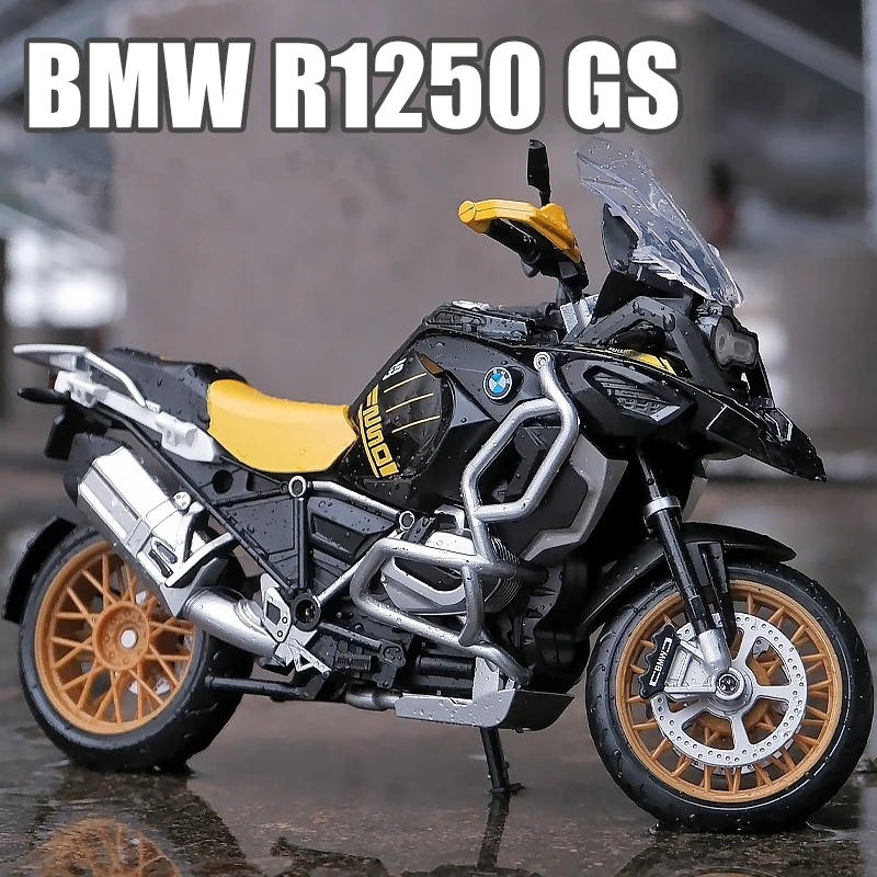 Modelo de motocicleta de carreras de aleación BMW R1250GS 1:12, juguete de Metal fundido a presión, modelo de motocicleta deportiva de calle,