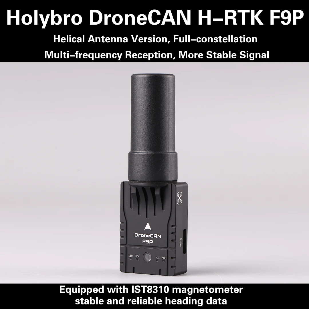 

Holybro DroneCAN H-RTK F9P Helical Antenna Differential GPS Open Source PX4 Module