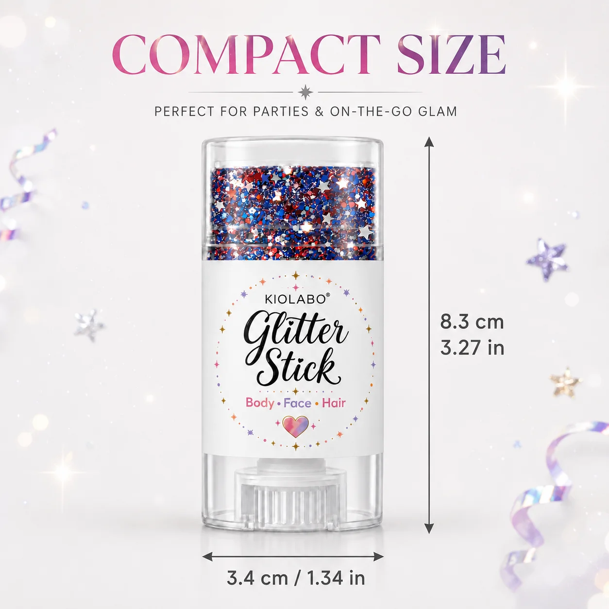 16g Stern-Pailletten-Glitzerstift, vielseitig einsetzbares funkelndes Gel-Make-up für Gesicht, Haare, Körper und Party – Detail 9