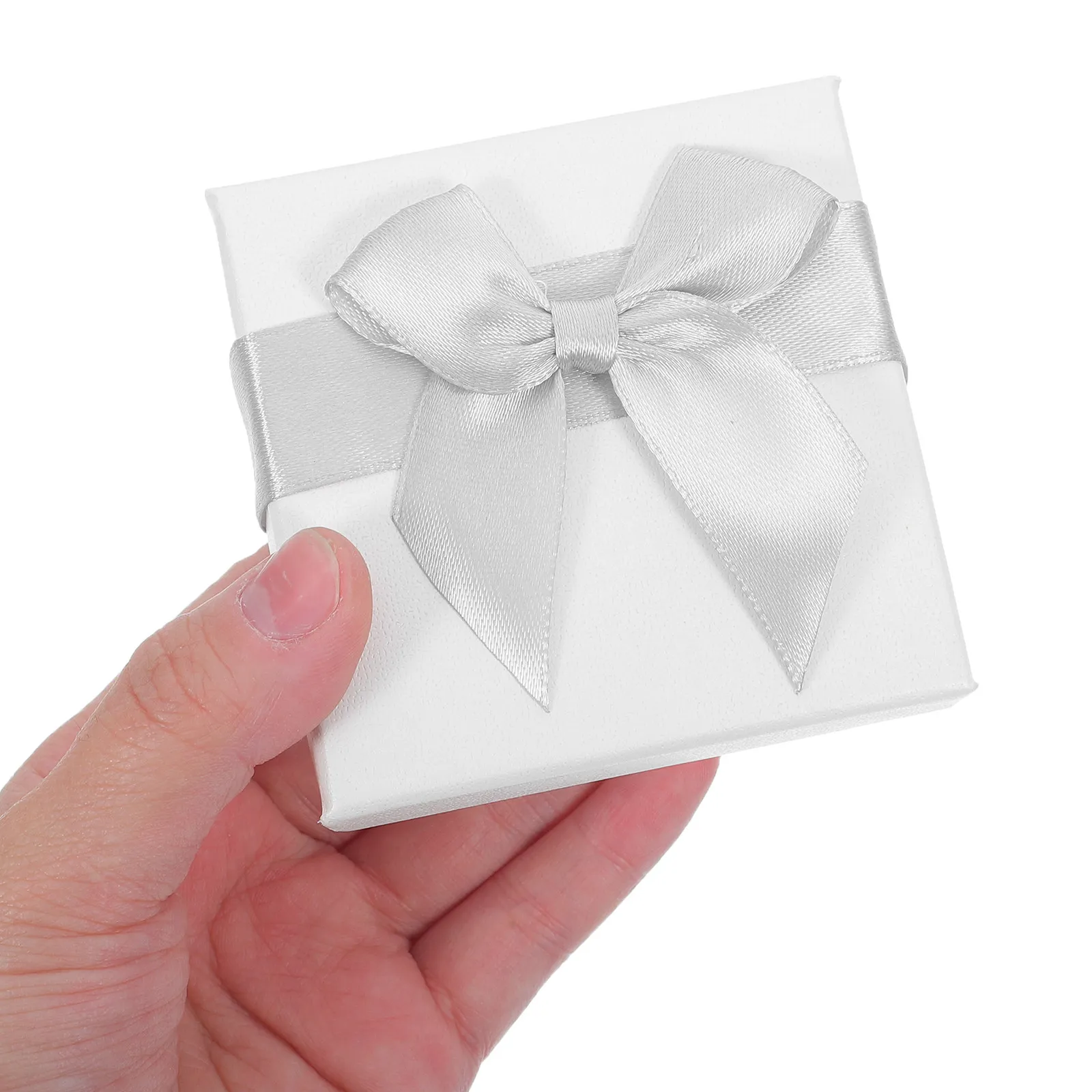 

10Pcs Pearl Texture Jewelry Gift Box Small Cardboard Jewelry Present Box Lid Secure Storage for Earrings Rings Pendants