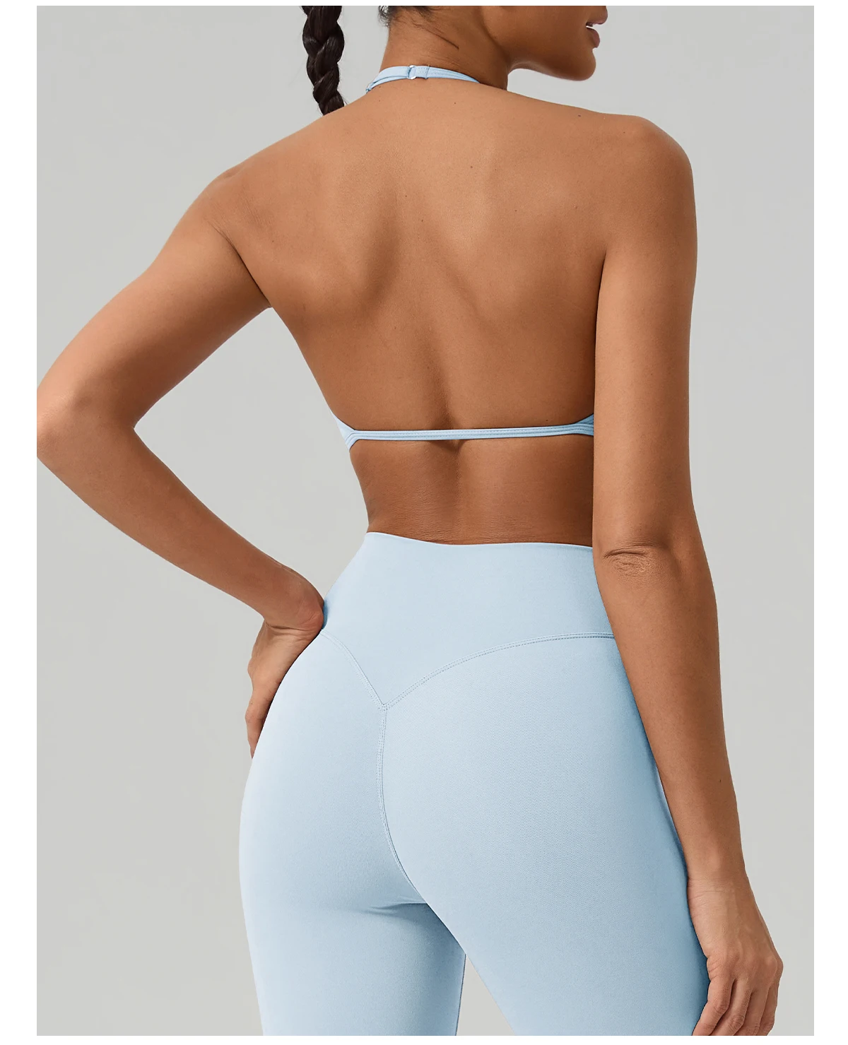Hearuisavy Damen Yoga-Set, Neckholder-Tanktop, hohe Taille, Capri-Leggings, schnell trocknend, für Workout, Gym, Fitness, Sporthose, 2-teilige Kleidung – Detail 18