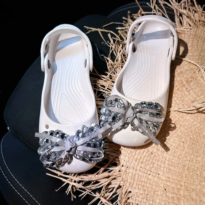 Fashion Elegant Bow Shoes Charms Faux Diamond DIY Fashion Accessories Suitable for Hole Shoes Sandals Holidays Party Gifts