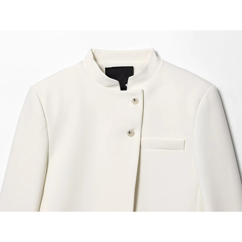 Yenkye 2025 feminino botão frontal manga longa elegante blazer colheita high street chique senhora casaco outono topos