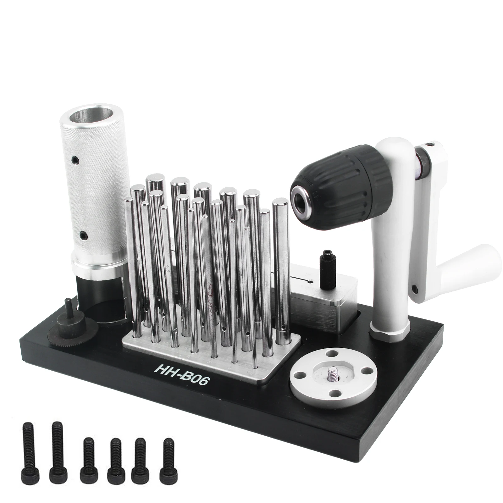 

Manual Jump Ring Making Machine with 20 Stainless Steel Mandrels for Jewelry Crafting Gold Silver Copper Alloy DIY Jewelry Tools