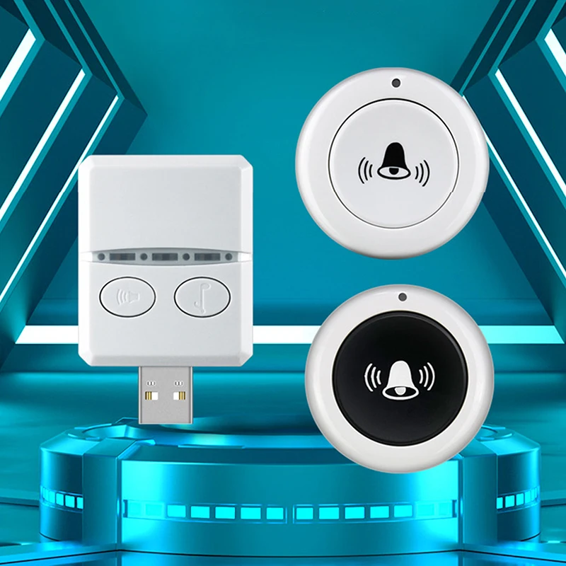 USB Wireless Doorbell DC 5V RF433 MHz Remote Controll Receiver USB Smart Door Bell 30 Music For Home Bed Call Emergent Call