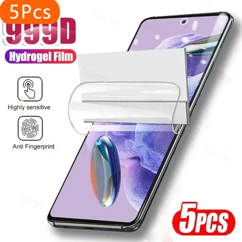 5 قطعة هيدروجيل فيلم ل Xiaomi Redmi نوت 12 11 10 برو 10S 11S 12S حامي الشاشة Redmi 12 10A 10C 12C فيلم طبقة رقيقة واقية