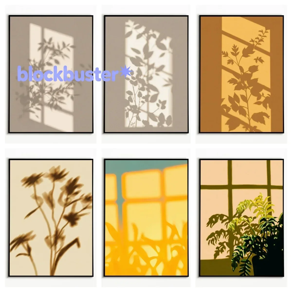 1 Pieza - Póster de Paisaje Wabi-Sabi con Sombra de Planta, Arte de Pared Minimalista en Tonos Cálidos con Sombra de Ventana,