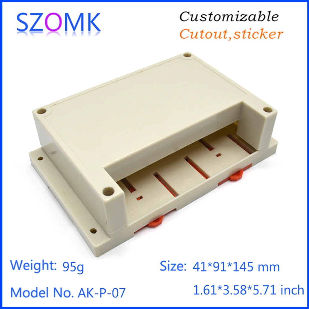 

SZOMK din rail enclosure for electronics instrument box (10Pcs) 145*90*40mm equipment enclosure shell box din rail junction box