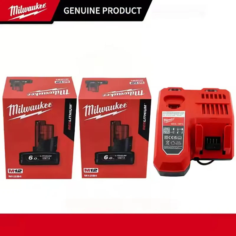 

Milwaukee 12V Tool Battery For Milwaukee M12 6000mAh Lithium Battery Impact Wrench Drill Power Tools Battery